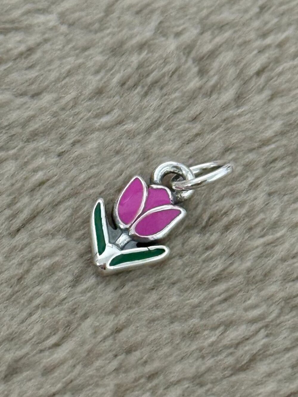 Enamel Mini Purple Tulip Charm